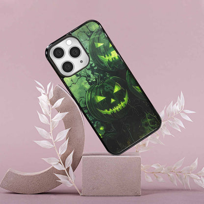 iPhone 15 Pro Max Case — Halloween Glowing Jackolantern Personalized Phone Cover, Custom Printed Phone Case