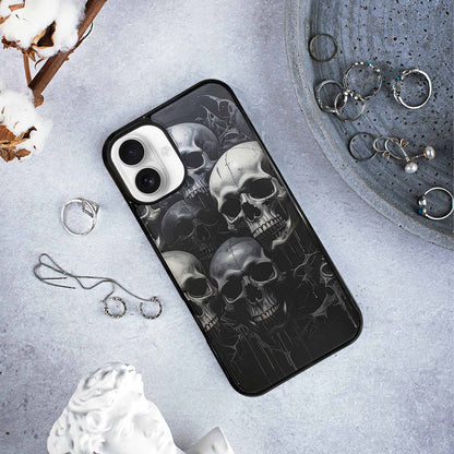 iPhone 16 Plus Case — Grey Dark Black And Grey Tones, Customized Protective Case