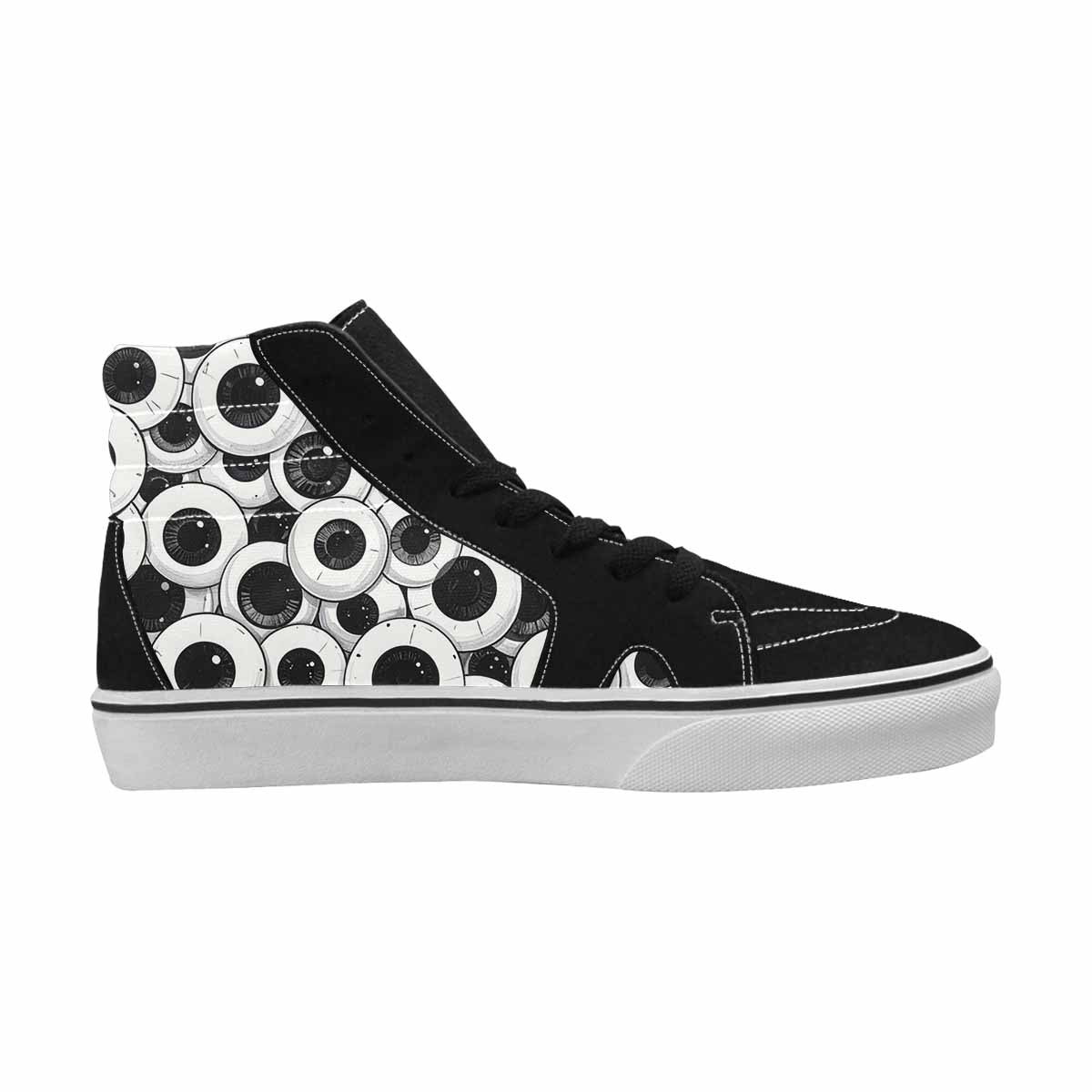WOMEN'S Googly Cartoon Eyeballs High Top Canvas Wallpaper Art Sneakers