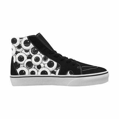 WOMEN'S Googly Cartoon Eyeballs High Top Canvas Wallpaper Art Sneakers