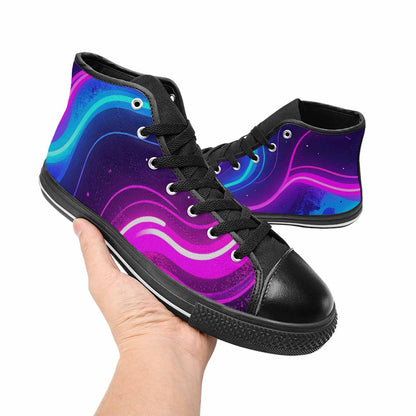 MEN'S 80S Neon Cartoon High Top Canvas Dark Academia Custom Shoes