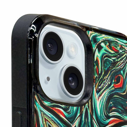 iPhone 15 Case — Holographic Tribal Blaze, Custom Printed Phone Case