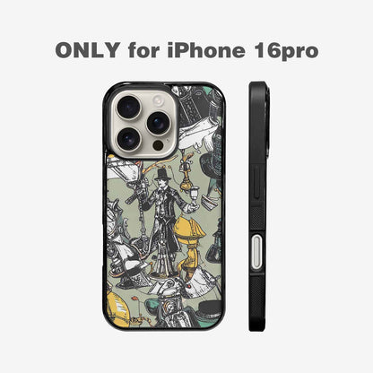 iPhone 16 Pro Case — Noir Spy Silhouette Pen Ink Noir, Personalized Phone Case