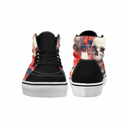 WOMEN'S Skulls Roses Soft Airbrush High Top Canvas Aesthetic Custom Sneakers