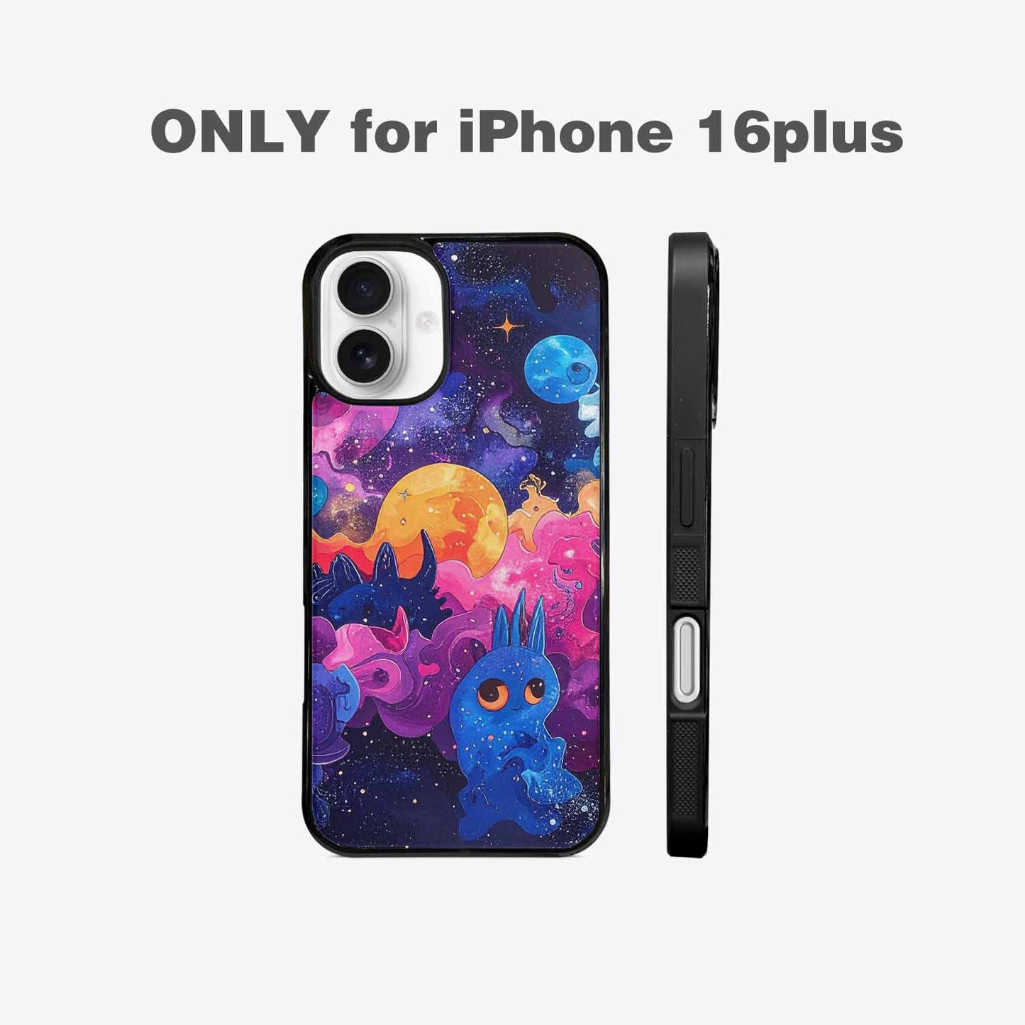 iPhone 16 Plus Case — Cosmic Creature And Object Mashup Pattern, Custom Phone Case
