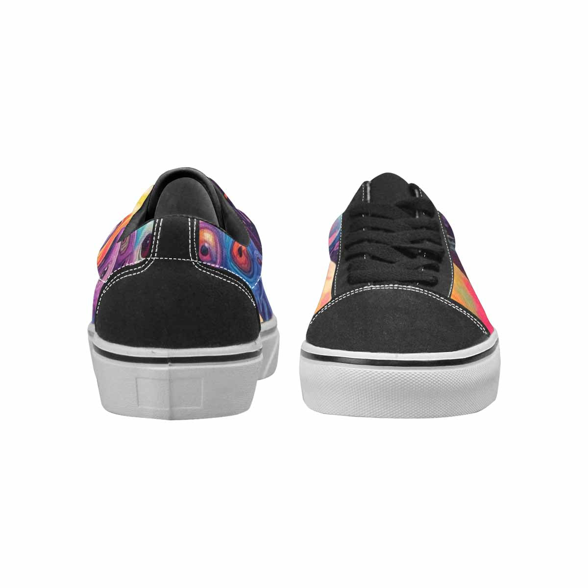 WOMEN'S Aliens  Tie Dye Lace-Up Canvas Kaleidoscope Custom Sneakers