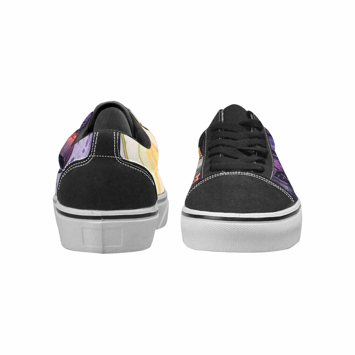 WOMEN'S Mushrooms Black & Purple Ink Canvas Custom Fashion Dreamcore Handmade Custom Shoes