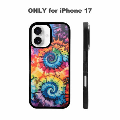 iPhone 17 Case — Black &amp; Blue Ink Tie Dye, Customized Protective Case