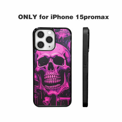 iPhone 15 Pro Max Case — Pink Purple Skeletons Neon Drip Melting, Customized Protective Case