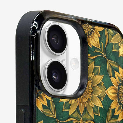 iPhone 16 Case — Sunflower Mandala Kaleidoscope Custom, Personalized Phone Case