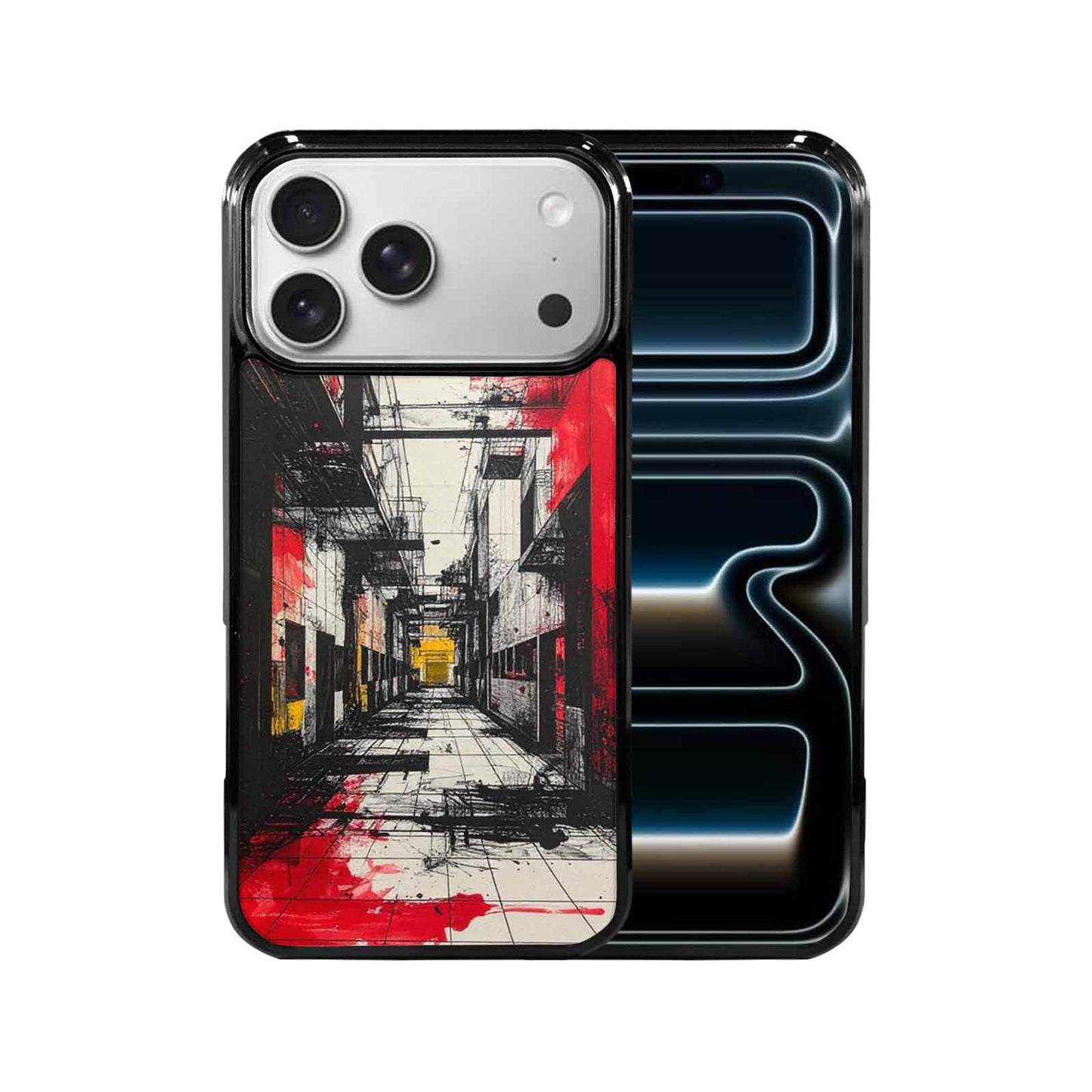 iPhone 17 Pro Max Case — Black &amp; Red Ink Galaxy Space, Custom Print Case Cover