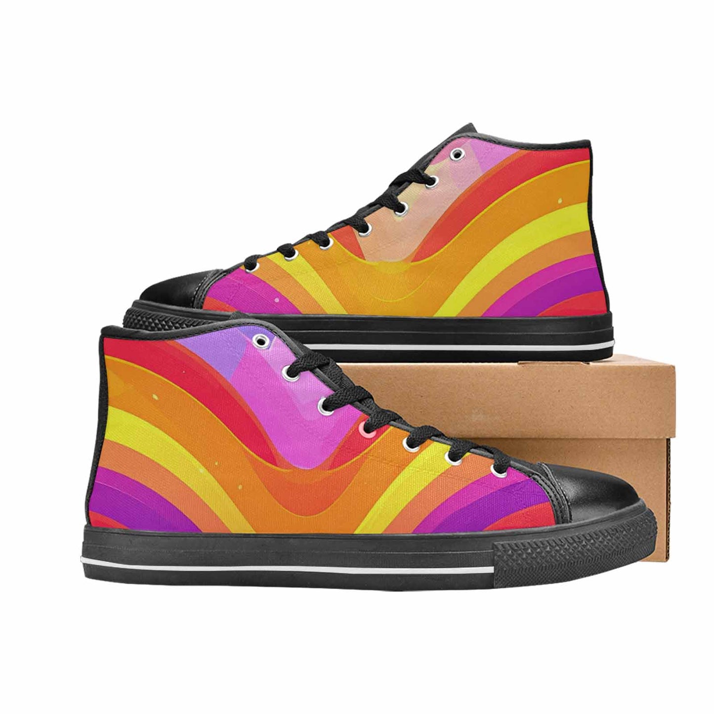 MEN'S Rainbow Pride High Top Canvas Grunge Shoes