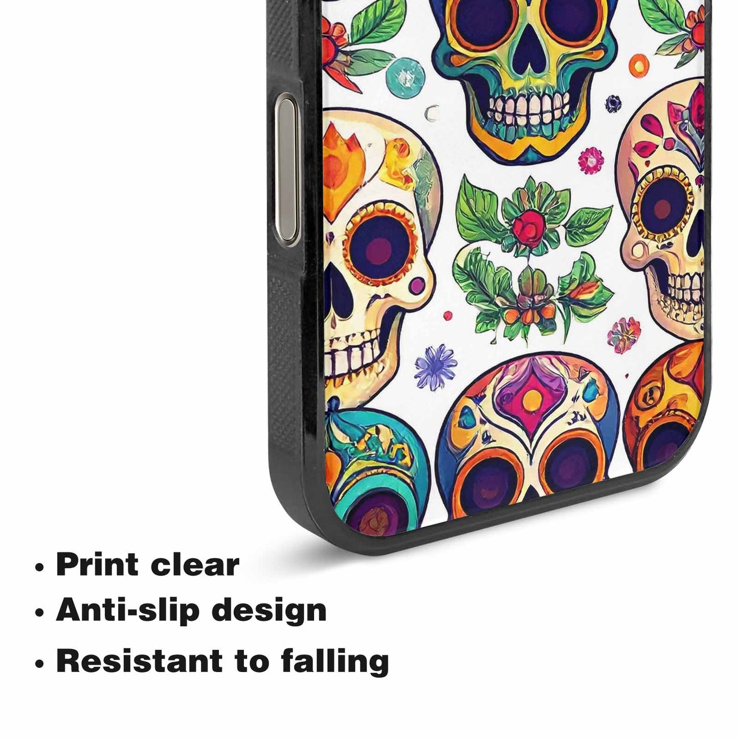 iPhone 16 Pro Max Case — Vibrant Skull Seamless, Original Design Phone Case