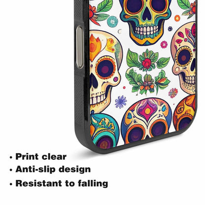 iPhone 16 Pro Max Case — Vibrant Skull Seamless, Original Design Phone Case