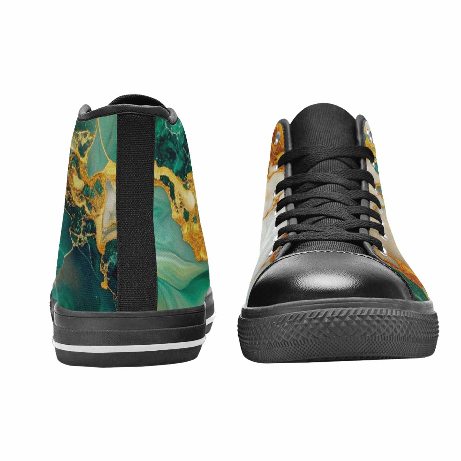 WOMEN'S Marble Gold High Top Canvas Cottagecore Sneakers