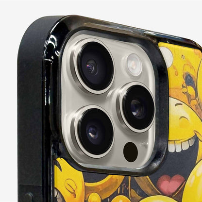 iPhone 16 Pro Case — Melting Moon Smiley Red Splatt Pvn, Custom Art Phone Cover