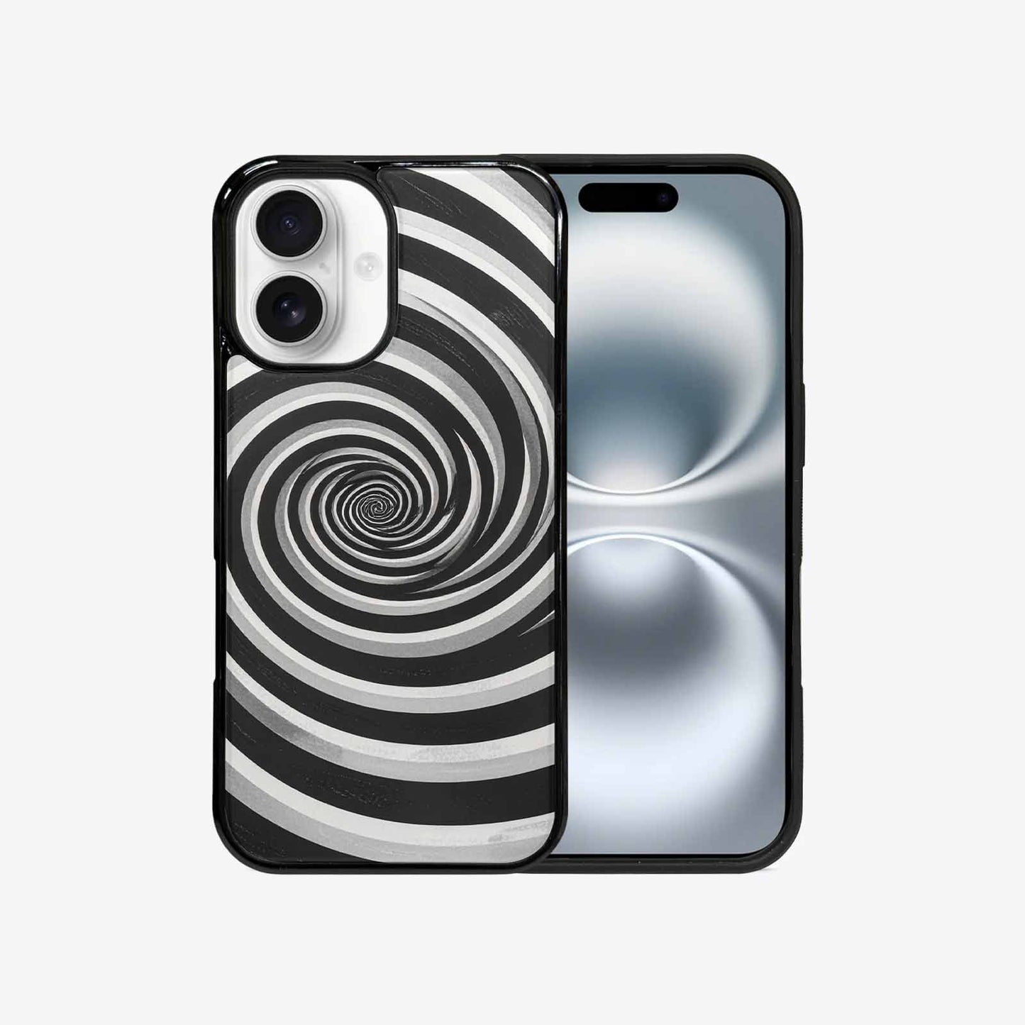iPhone 16 Case — Hypnotic Spiral Optical Illusion Motif High, Custom Made Phone Cover