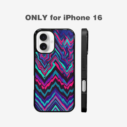 iPhone 16 Case — Psychedelic Chevron Vortex, Custom Designed Case Cover