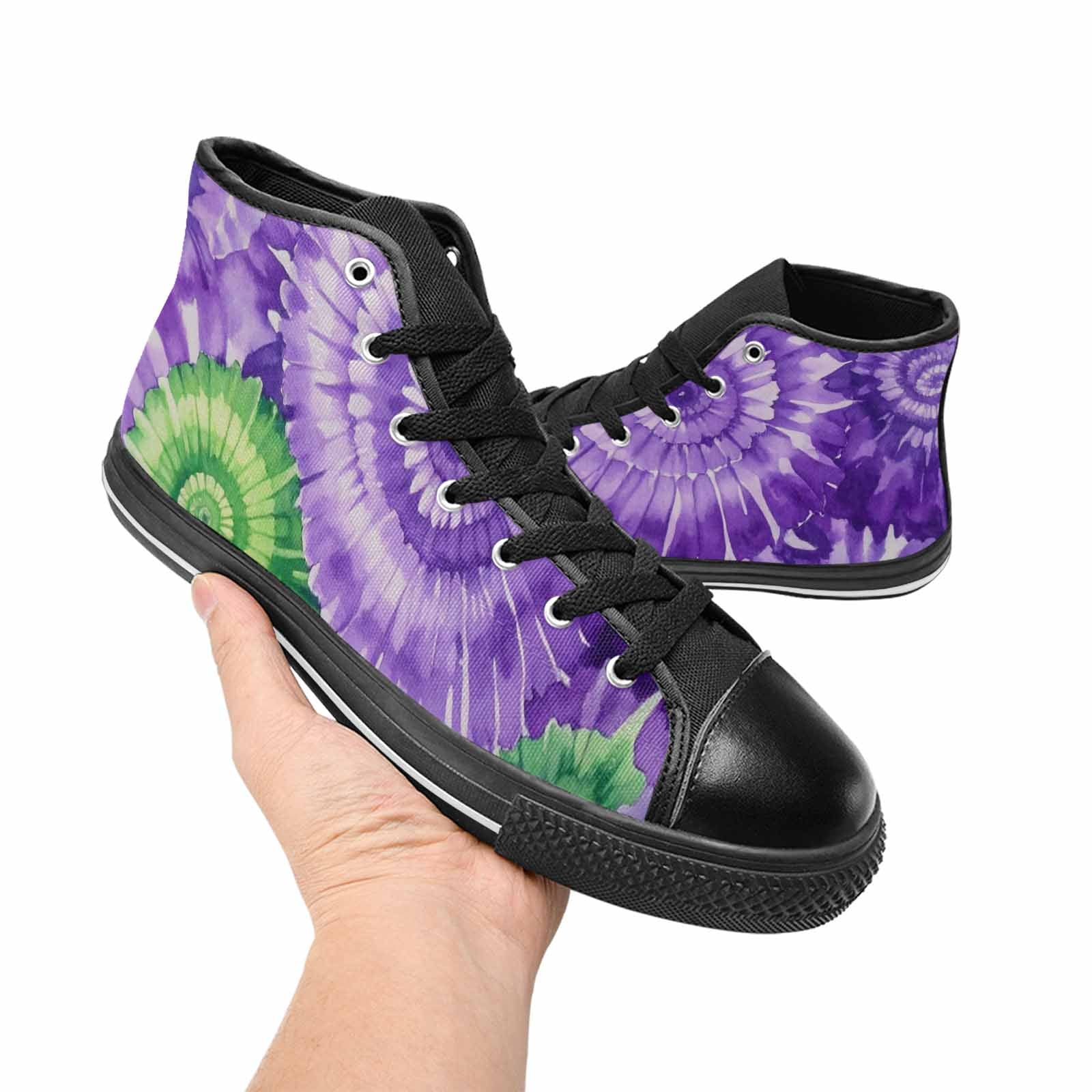 MEN'S Tie Dye - High Top Canvas Vibrant Chaos Shoes