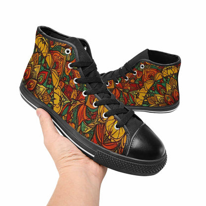 WOMEN'S Mandala Lions High Top Canvas Y2K Custom Shoes