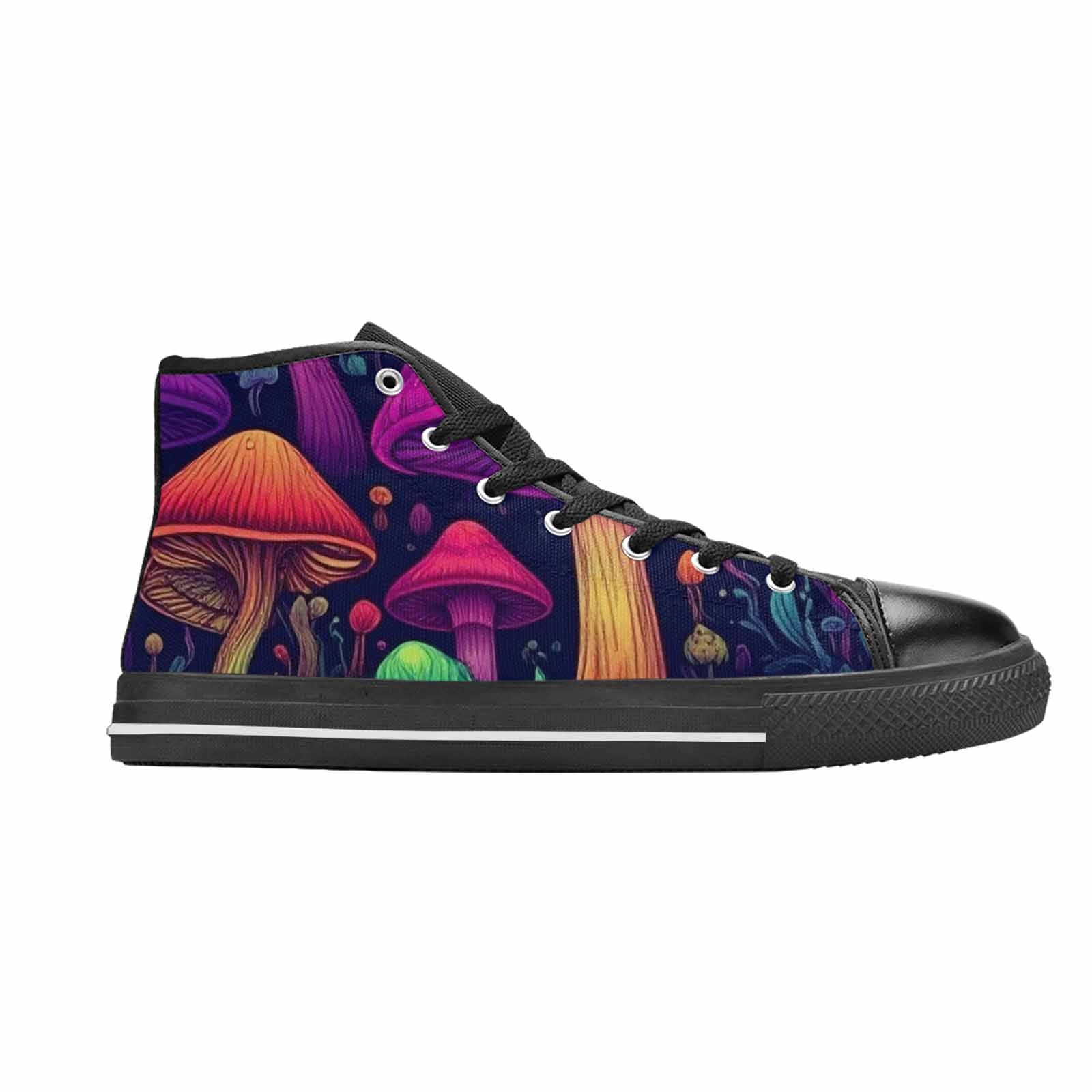 MEN'S Psychedelic Mushroom High Top Canvas Cottagecore Custom Sneakers