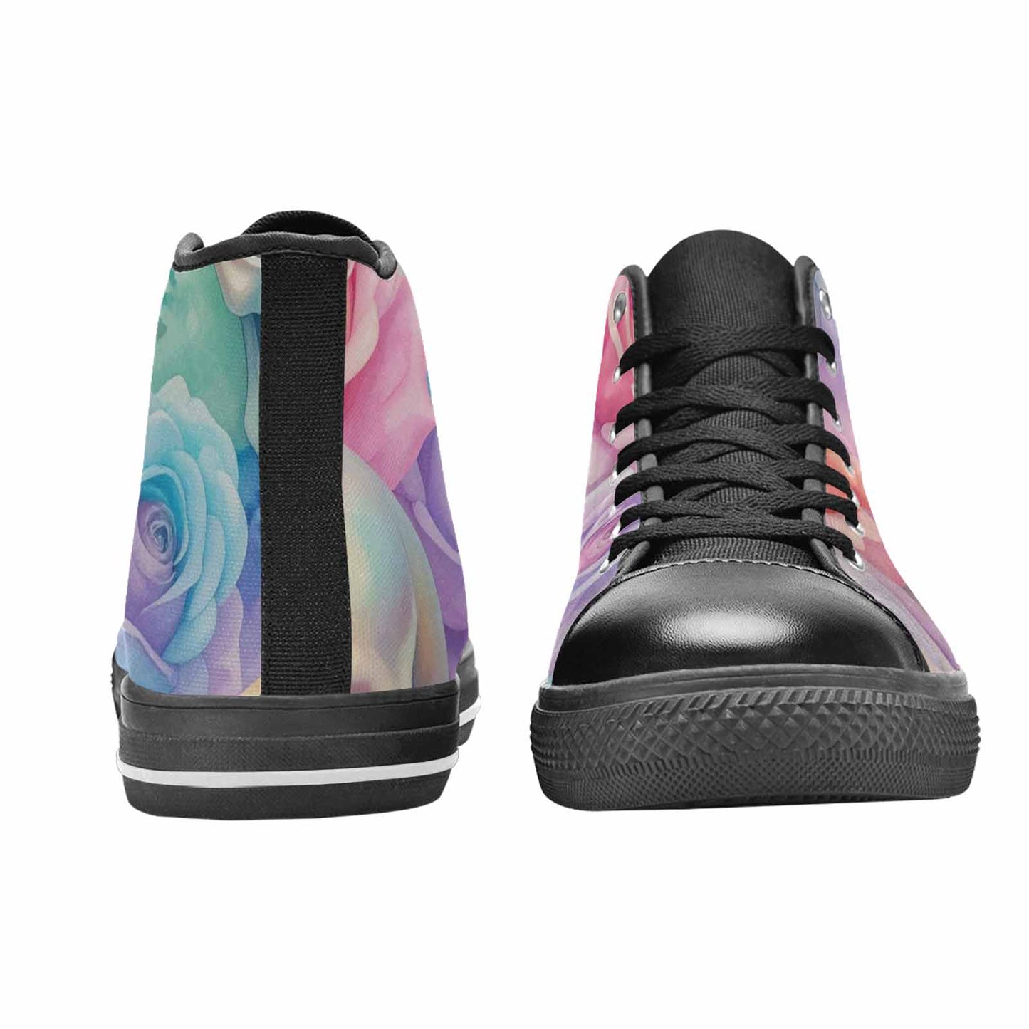 WOMEN'S Skulls Roses Candy Airbrush High Top Canvas Dark Academia Custom Sneakers