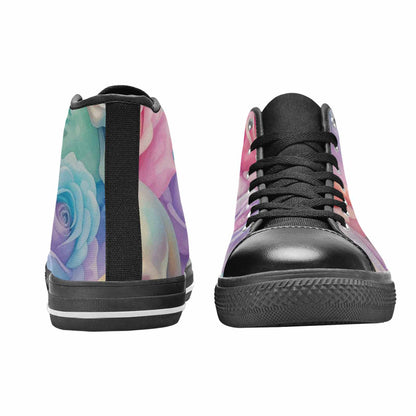 WOMEN'S Skulls Roses Candy Airbrush High Top Canvas Dark Academia Custom Sneakers