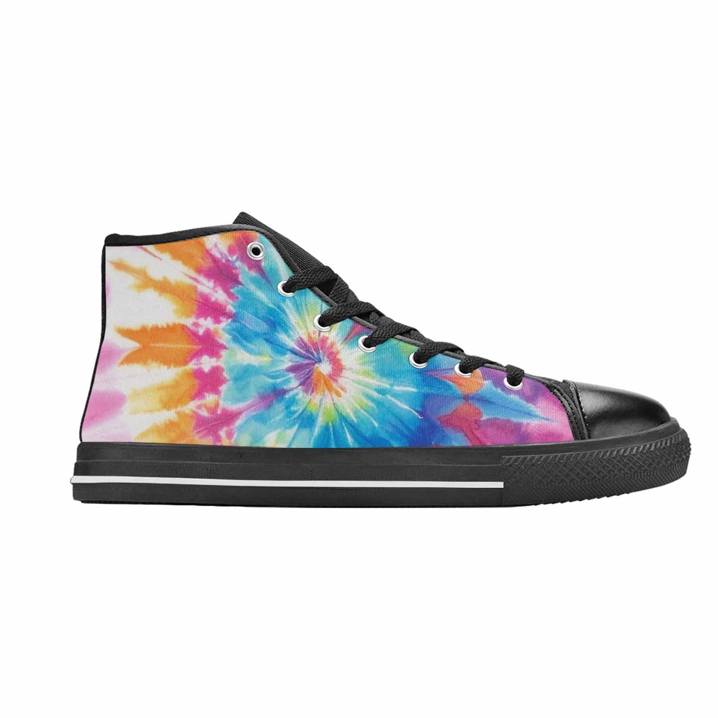 MEN'S Tie Dye Rainbow Twist High Top Canvas Neon Fantasy Shoes