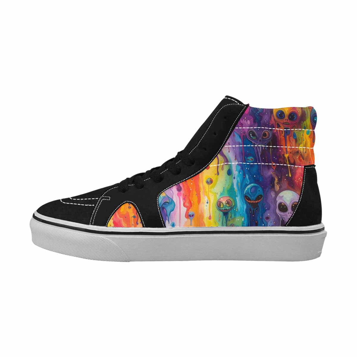 MEN'S Aliens  Tie Dye High Top Canvas Vibrant Chaos Sneakers