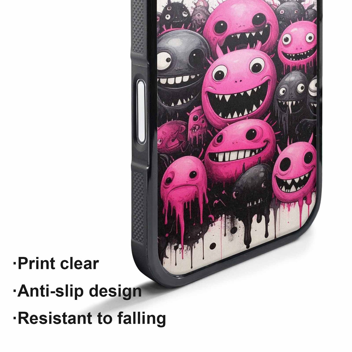 iPhone 17 Pro Max Case — Black &amp; Pink Ink Cartoon Cute, Personalized Phone Case
