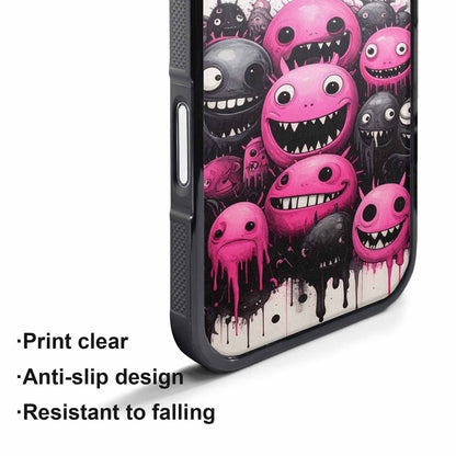 iPhone 17 Pro Max Case — Black &amp; Pink Ink Cartoon Cute, Personalized Phone Case