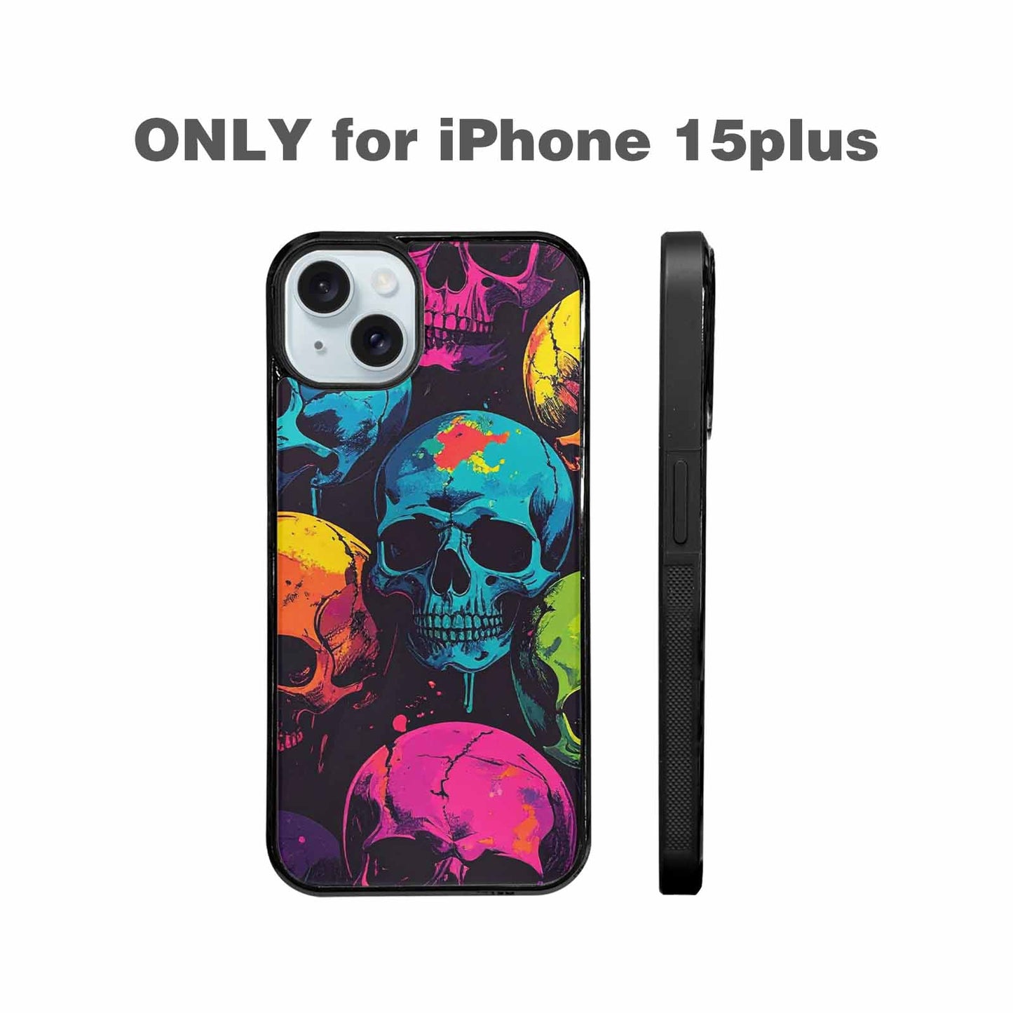 iPhone 15 Plus Case — 1000s Of Skulls Digital Camo Drip, Customized Protective Case