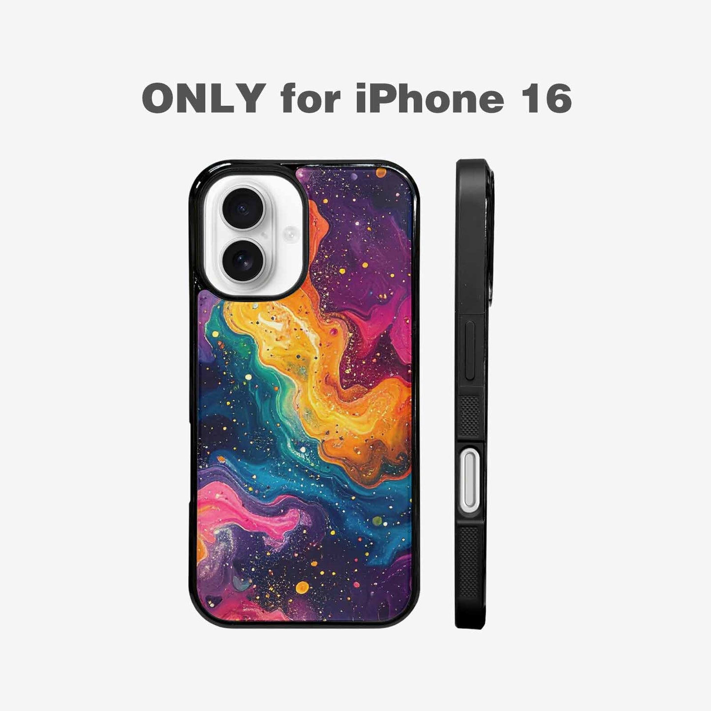 iPhone 16 Case — Galaxy Art Colorful Cosmic Dust Small, Custom Phone Case