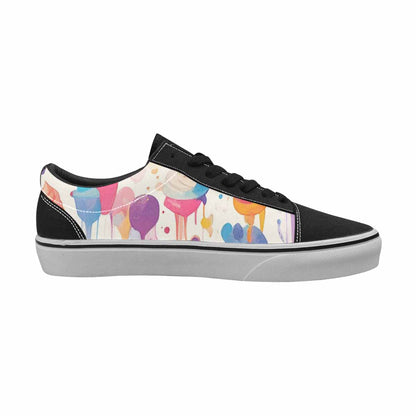WOMEN'S Ice Cream Motif Ice Lace-Up Canvas Vibrant Chaos Custom Sneakers