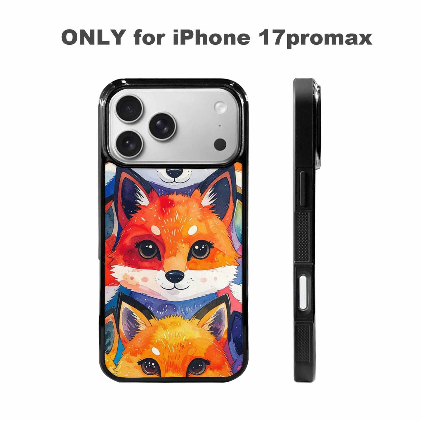 iPhone 17 Pro Max Case — Watercolor Kawaii Fox Watercolor Abstract, Custom Designed Case Cover