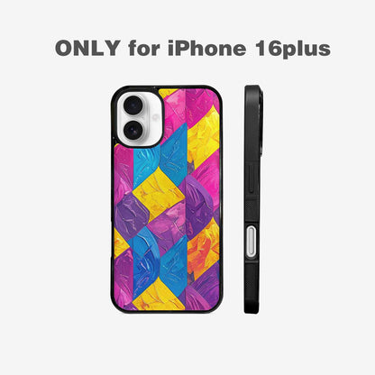 iPhone 16 Plus Case — Pansexual Flag Color Theme Small Rainbow, Original Design Phone Case