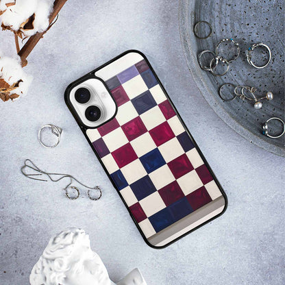 iPhone 16 Plus Case — Checkerboard Print, Custom Made Phone Cover