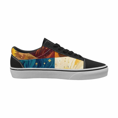 WOMEN'S Van Gogh-Style Swirl Canvas Lace-Up Vibrant Chaos Sneakers