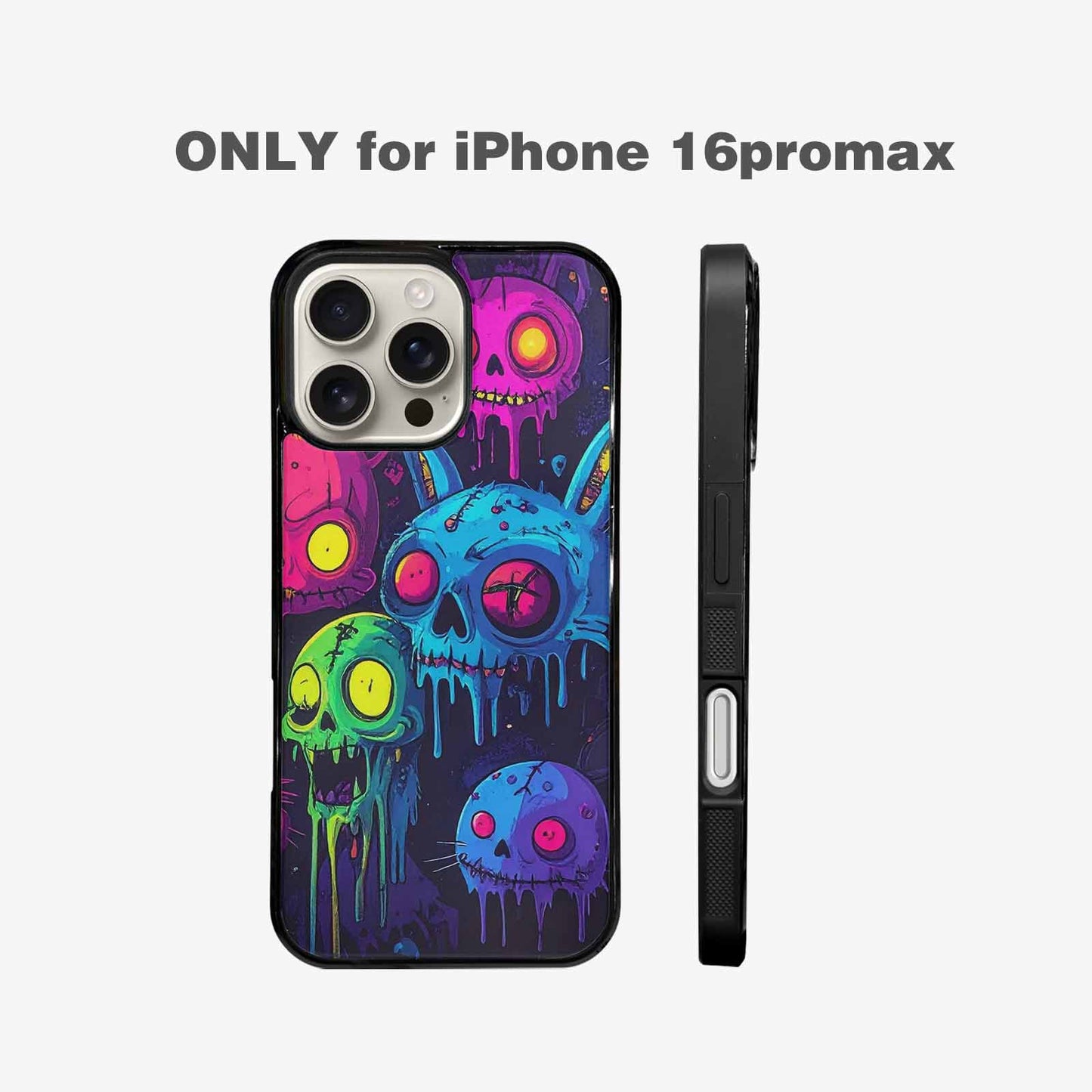 iPhone 16 Pro Max Case — Mixed Toxic Glow Creature Pattern Hundreds, Custom Print Case Cover
