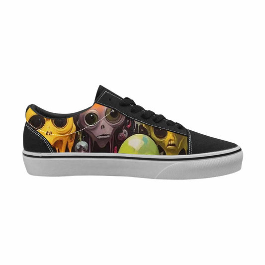 WOMEN'S Aliens - Camo Melting Lace-Up Canvas Surreal Custom Shoes