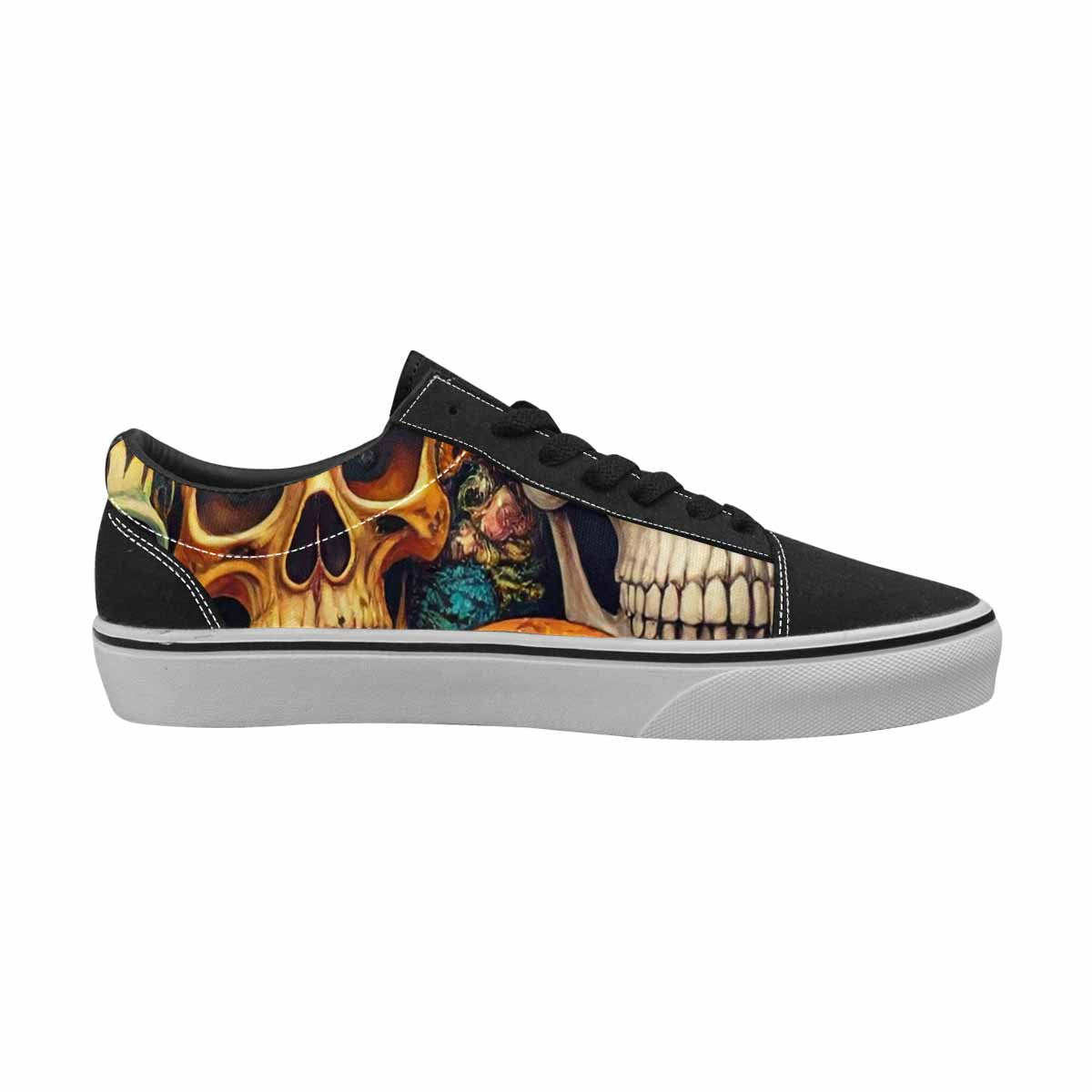 WOMEN'S Skulls × Animal Print Lace-Up Canvas Neon Fantasy Shoes