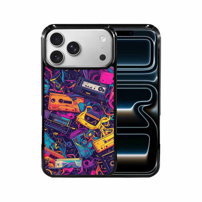 iPhone 17 Pro Max Case — Retro Cassette Tape Pattern Retro Vintage, Custom Print Case Cover