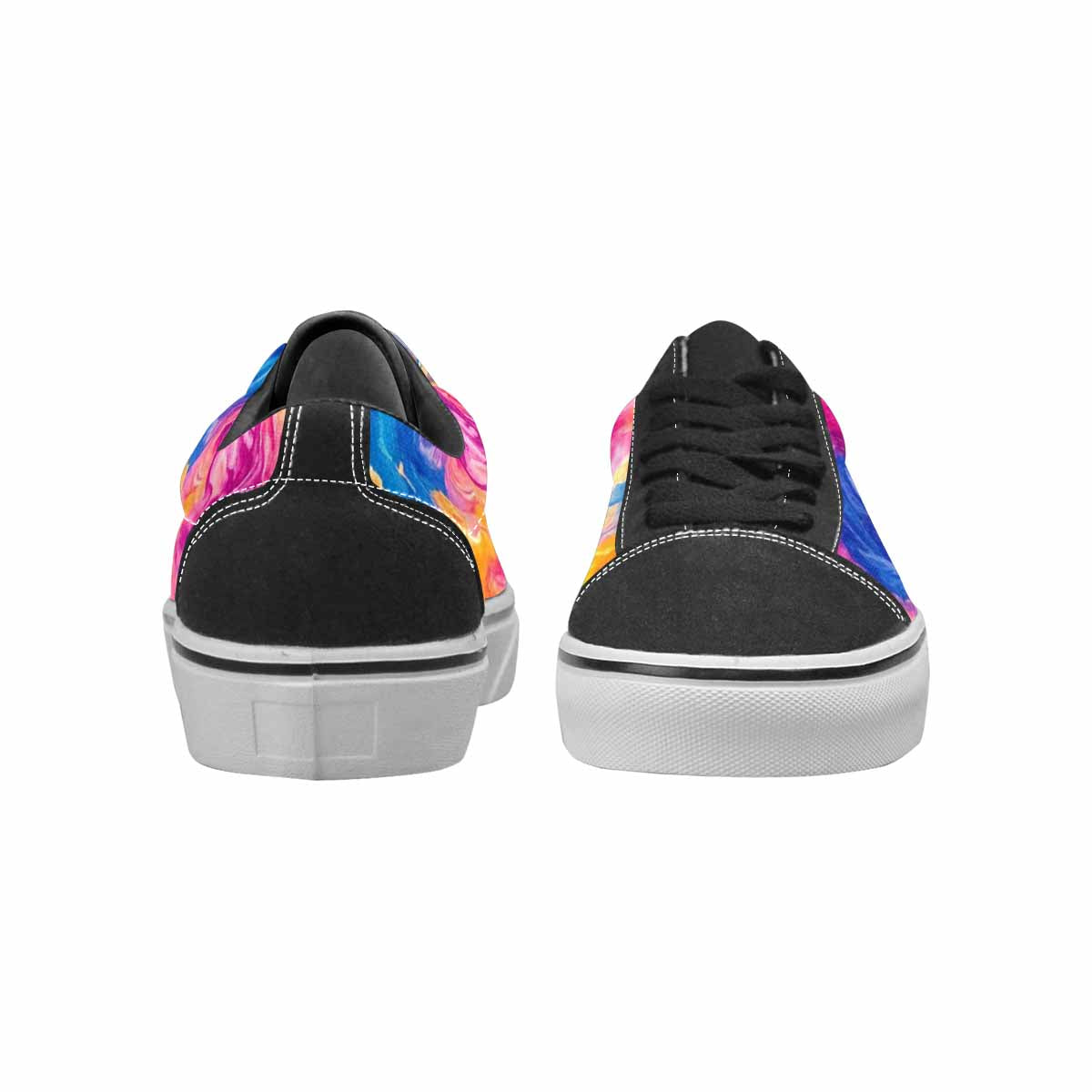 MEN'S Tie Dye Swirl Canvas Lace-Up Vibrant Chaos Custom Sneakers