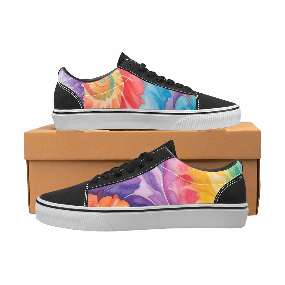 WOMEN'S Tie Dye Swirls Tie Lace-Up Canvas Y2K Shoes