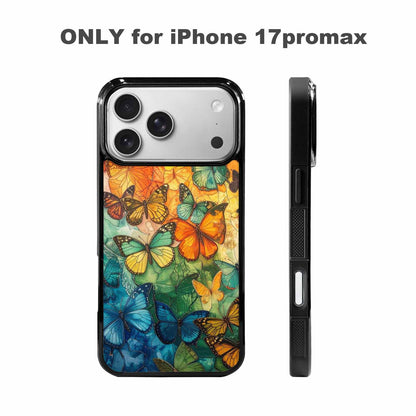 iPhone 17 Pro Max Case — Vivid Butterflies Peacock Original Art, Unique Phone Case Design