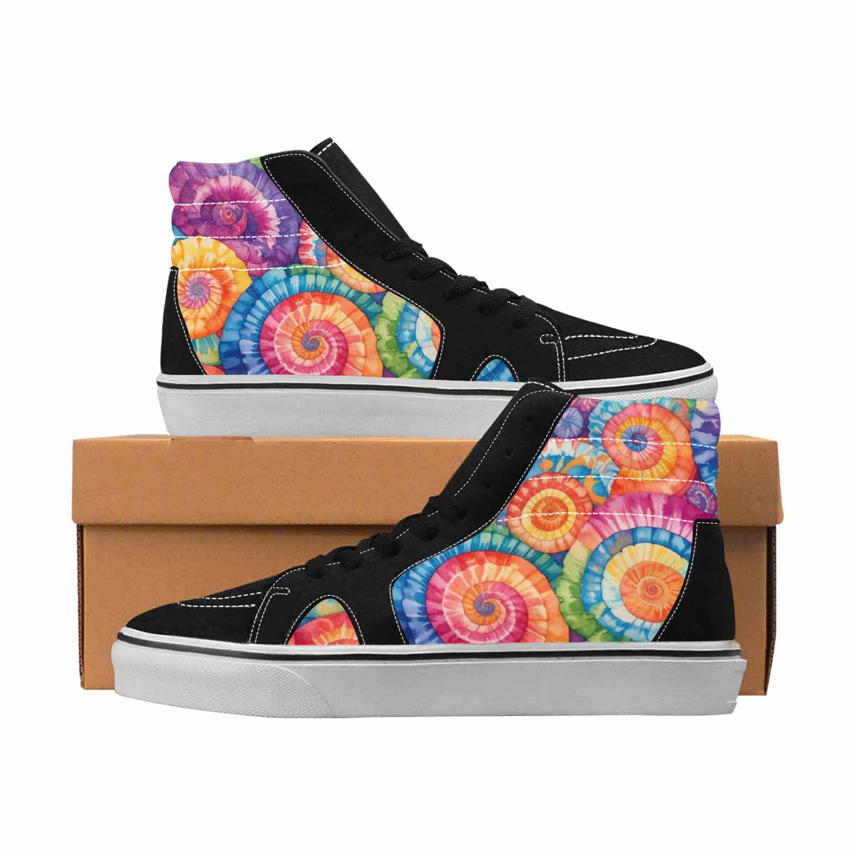 MEN'S Tie Dye High Top Canvas Artist-designed Dreamcore Custom Streetwear Shoes