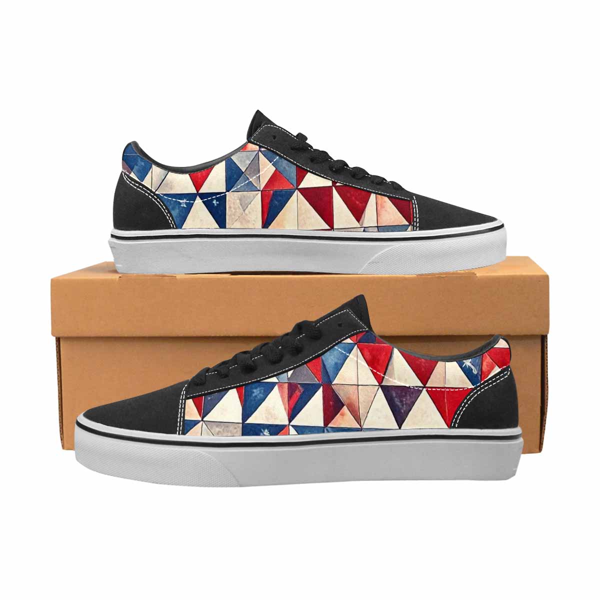 WOMEN'S American Flag Stars Canvas Lace-Up Neon Fantasy Shoes
