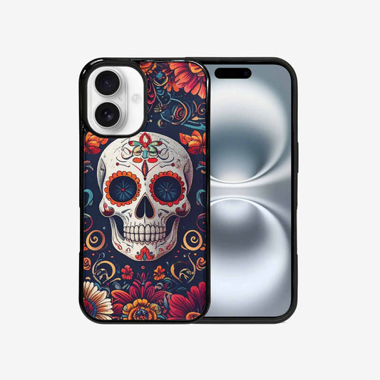 iPhone 16 Case — Day Dead Sugar Skull Art 100s, Custom Made Phone Cover