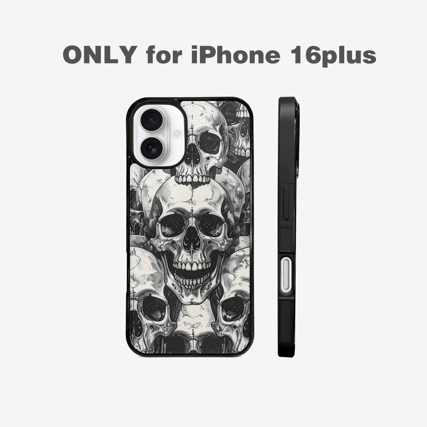 iPhone 16 Plus Case — Tessellated Human Skulls Custom, Custom Art Phone Cover
