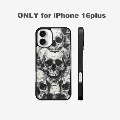iPhone 16 Plus Case — Tessellated Human Skulls Custom, Custom Art Phone Cover